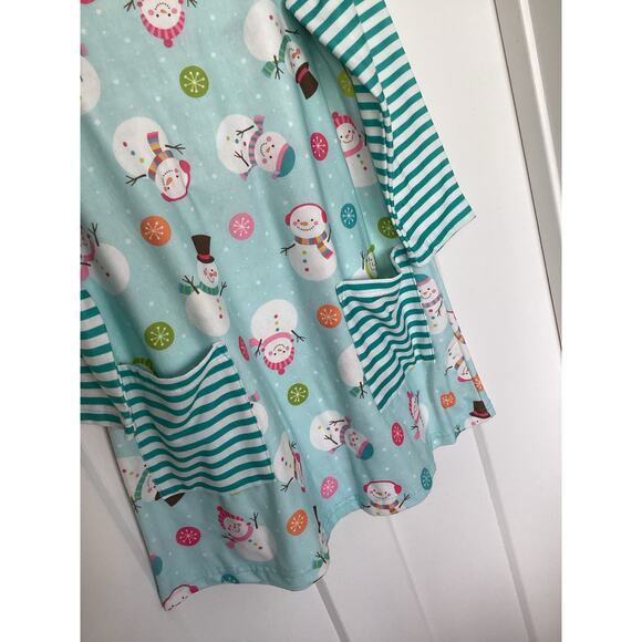 Unsh Ne Swing Girls Christmas Cheer Front Pocket Stripe A-Line Dress Green 7 - Picture 3 of 9